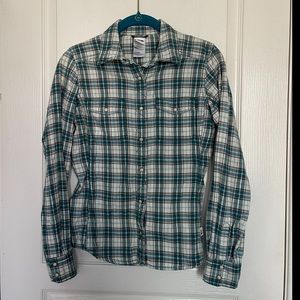 North Face Green Flannel